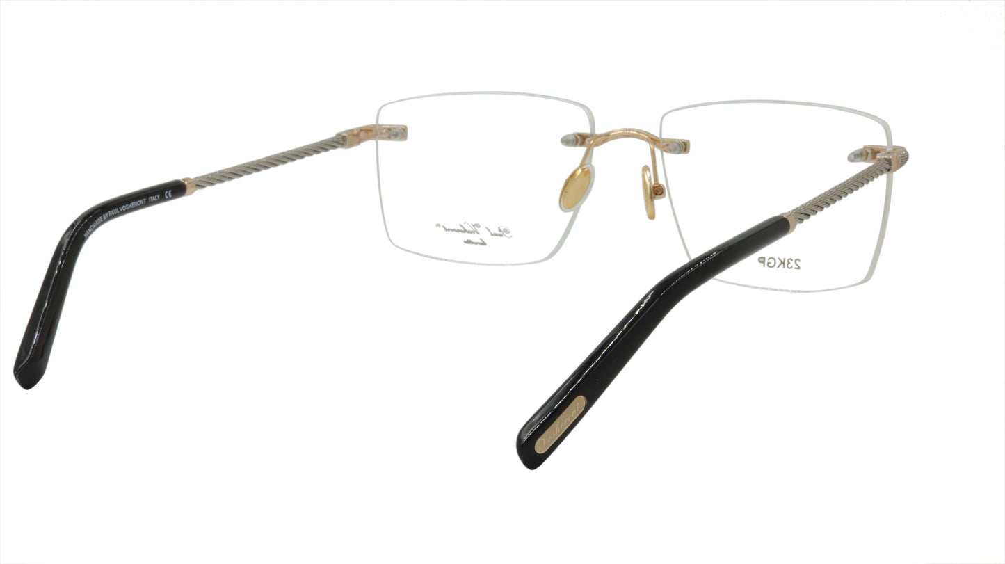 Paul Vosheront Rimless Rectangle Acetate Optical Frame PV601 C1