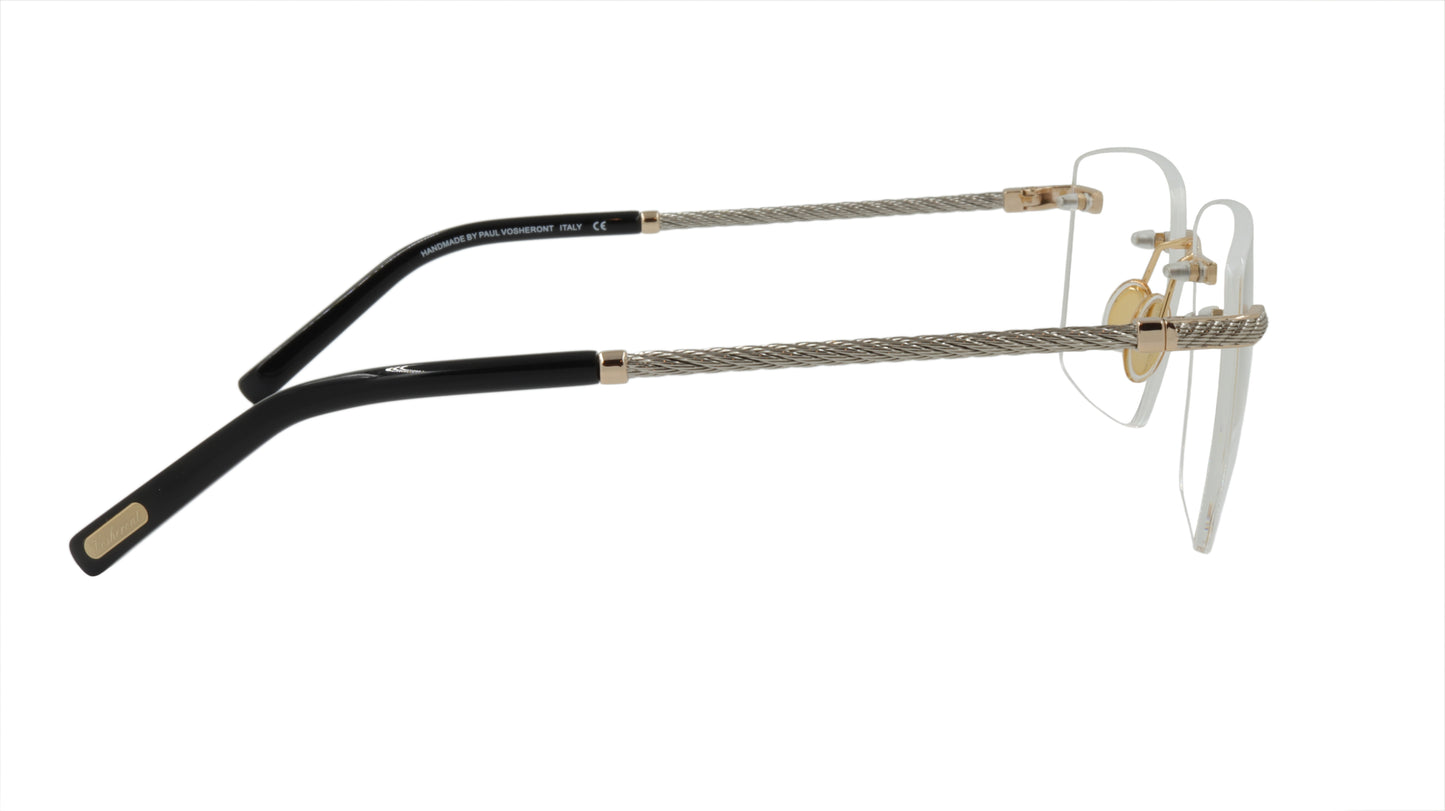 Paul Vosheront Rimless Rectangle Acetate Optical Frame PV601 C1