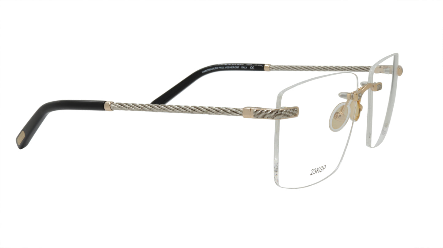 Paul Vosheront Rimless Rectangle Acetate Optical Frame PV601 C1