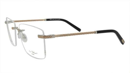 Paul Vosheront Rimless Rectangle Gold Acetate Optical Frame PV601 C2