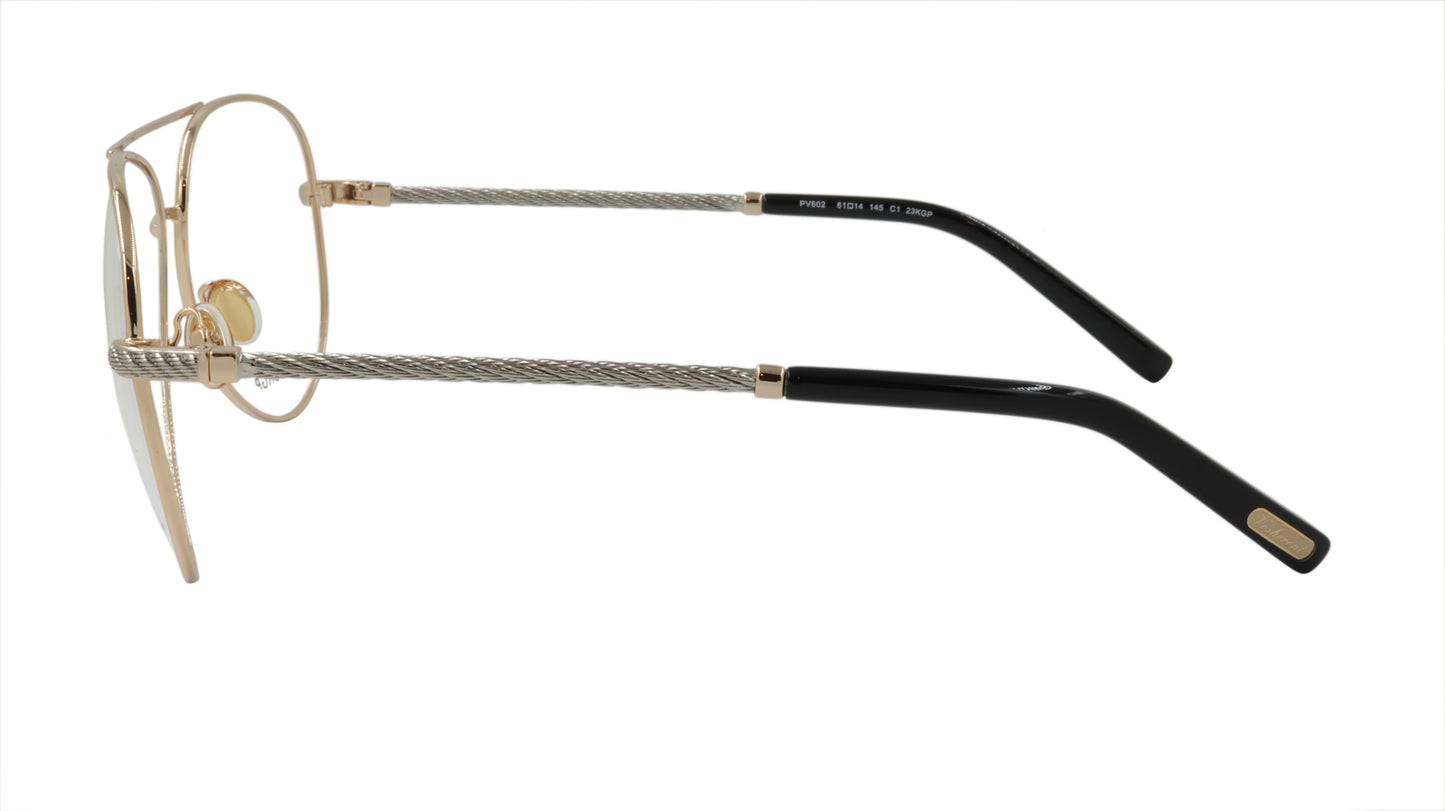 Paul Vosheront Aviator Teardrop Gold Acetate Optical Frame PV602 C1