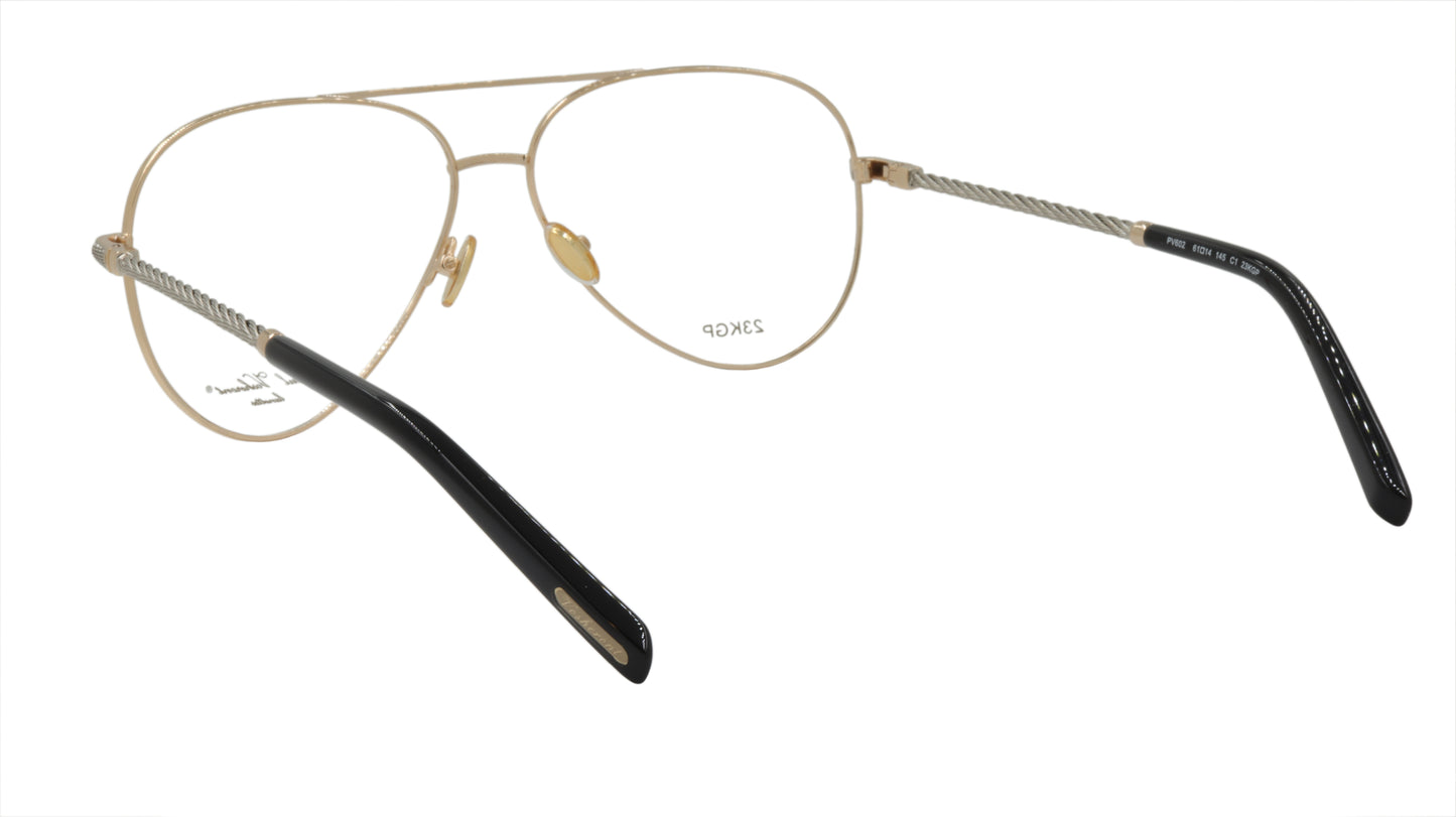 Paul Vosheront Aviator Teardrop Gold Acetate Optical Frame PV602 C1