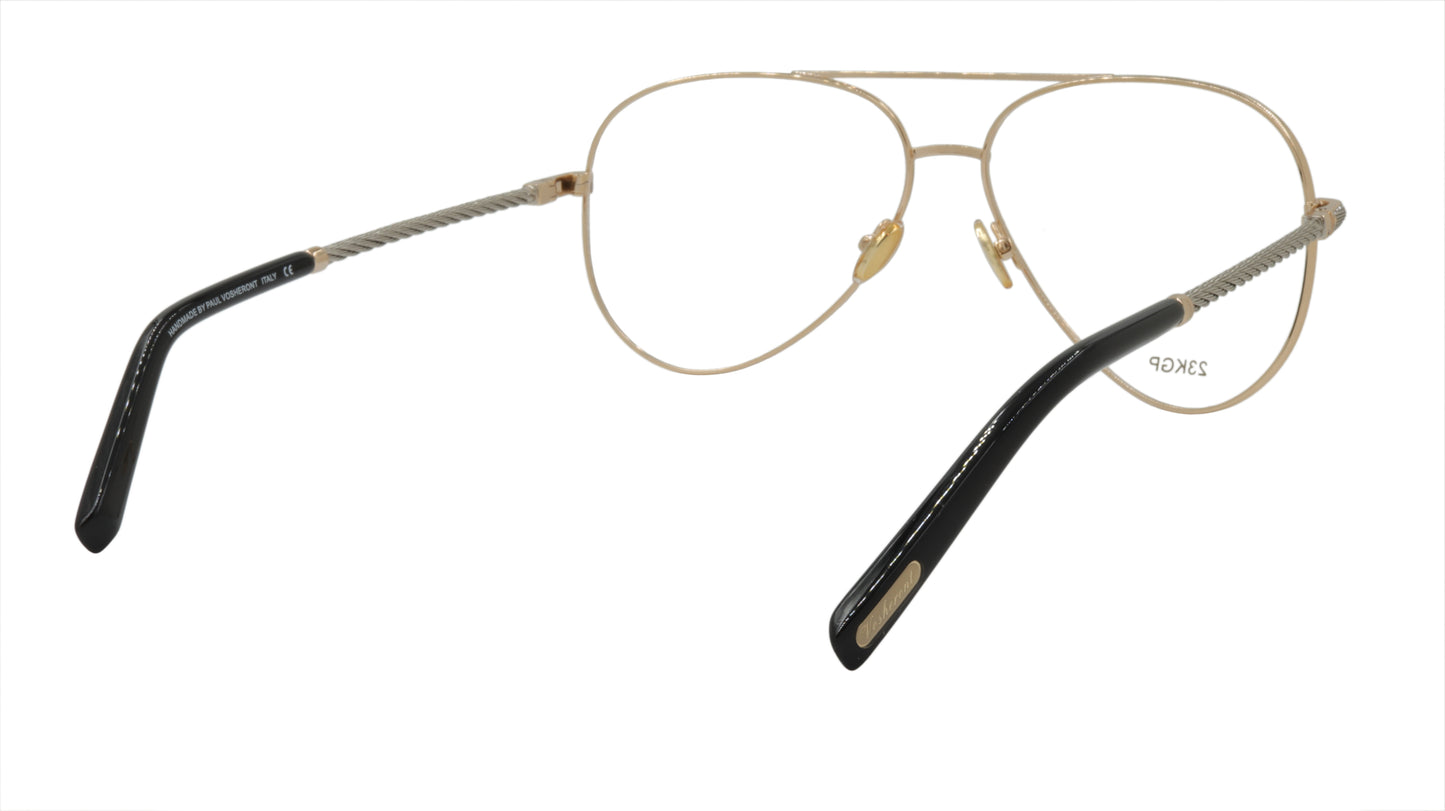 Paul Vosheront Aviator Teardrop Gold Acetate Optical Frame PV602 C1