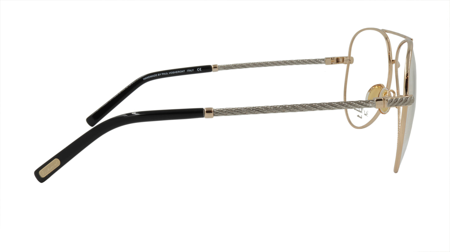 Paul Vosheront Aviator Teardrop Gold Acetate Optical Frame PV602 C1