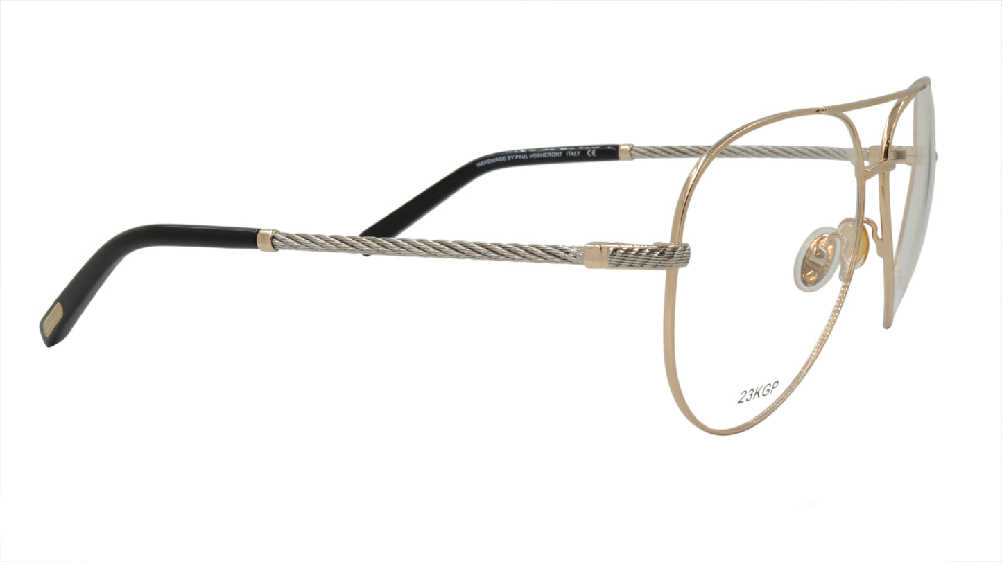 Paul Vosheront Aviator Teardrop Gold Acetate Optical Frame PV602 C1