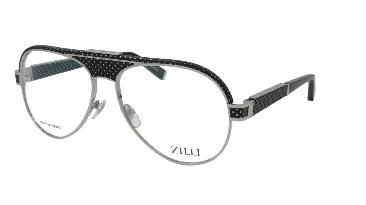 ZILLI Eyeglasses Frame Titanium Acetate Leather France Made ZI 60052 C02