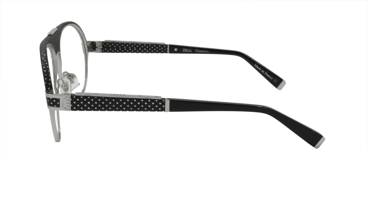 ZILLI Eyeglasses Frame Titanium Acetate Leather France Made ZI 60052 C02