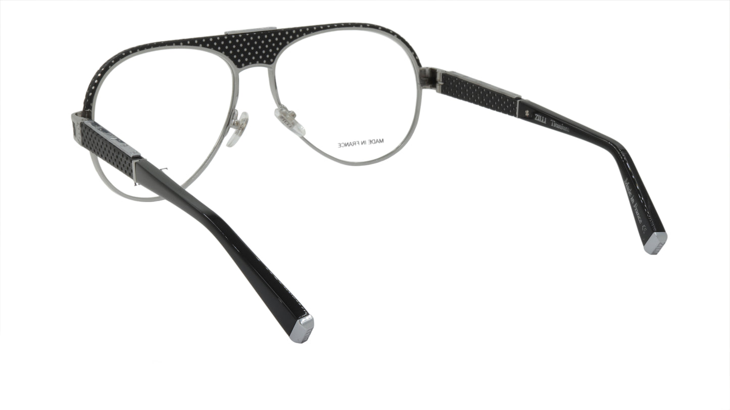 ZILLI Eyeglasses Frame Titanium Acetate Leather France Made ZI 60052 C02