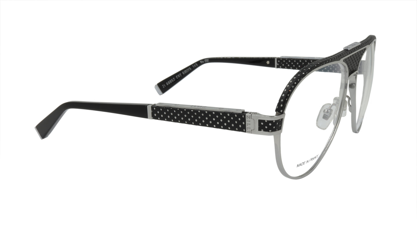 ZILLI Eyeglasses Frame Titanium Acetate Leather France Made ZI 60052 C02