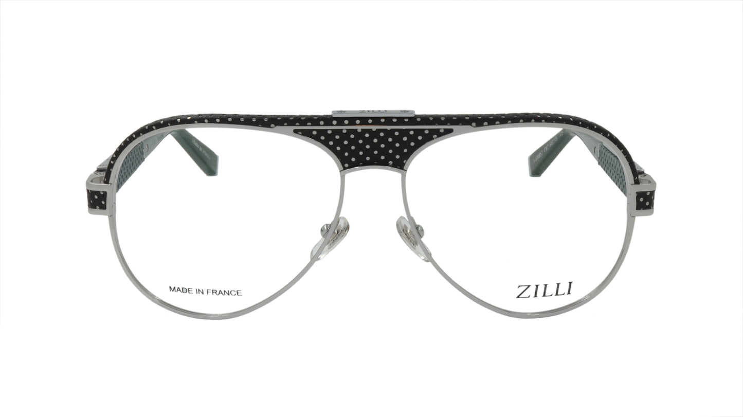 ZILLI Eyeglasses Frame Titanium Acetate Leather France Made ZI 60052 C02