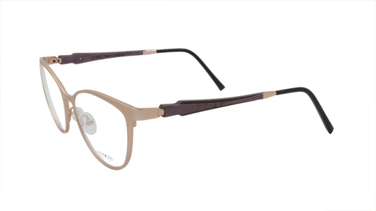 GOLD & WOOD Eyewear in Satin Rose Gold and Purple