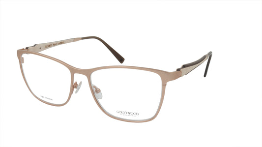 GOLD & WOOD Eyewear with Titanium Rose Gold with White and Brown Accents