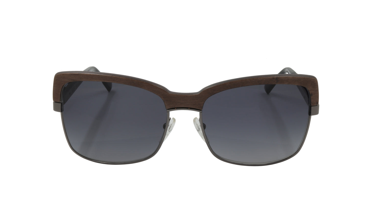 GOLD & WOOD Sunglasses with Brown Genuine Wood