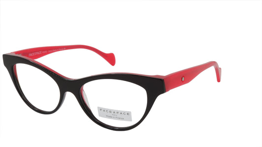 Face A Face Eyeglasses Frame SHADE 1 Col. 1420 Acetate Plum Brown Red