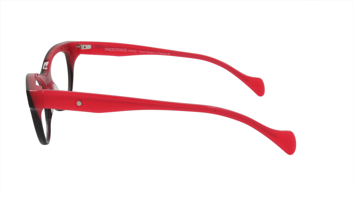 Face A Face Eyeglasses Frame SHADE 1 Col. 1420 Acetate Plum Brown Red