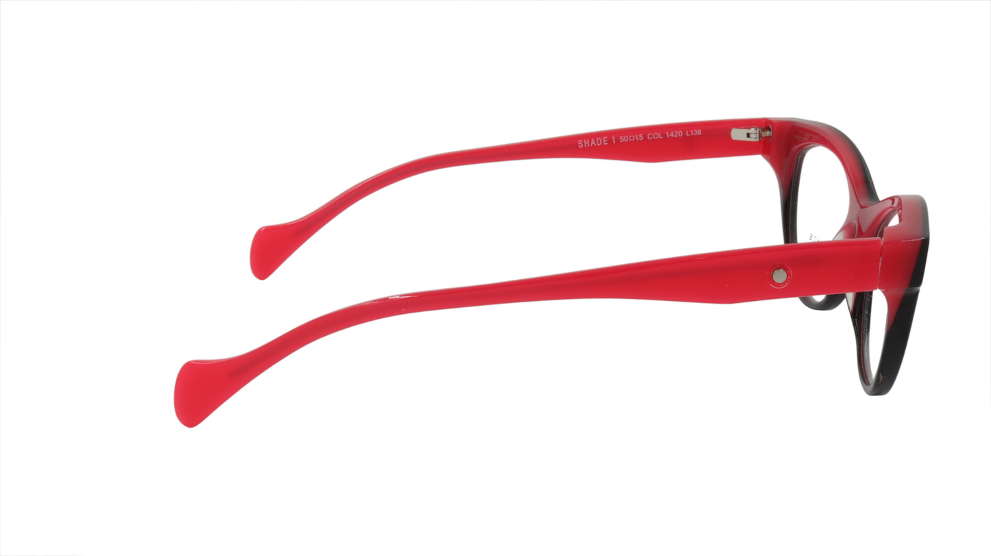 Face A Face Eyeglasses Frame SHADE 1 Col. 1420 Acetate Plum Brown Red