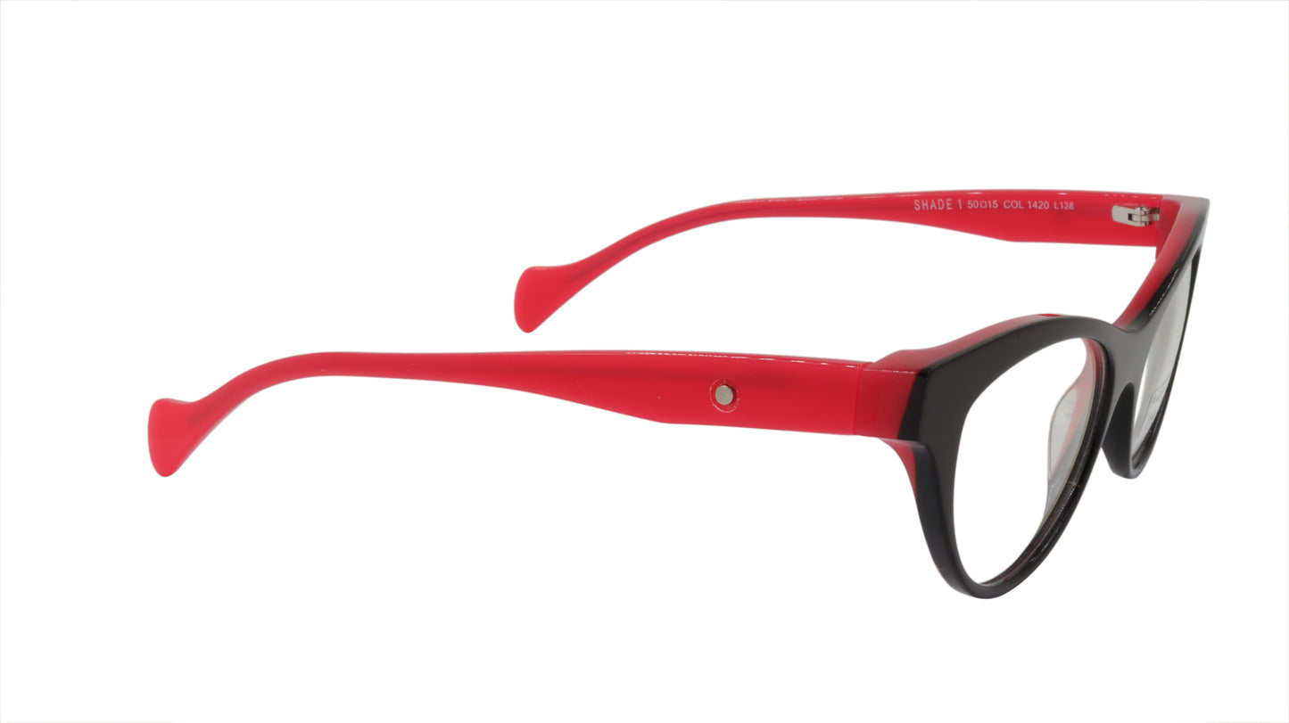 Face A Face Eyeglasses Frame SHADE 1 Col. 1420 Acetate Plum Brown Red