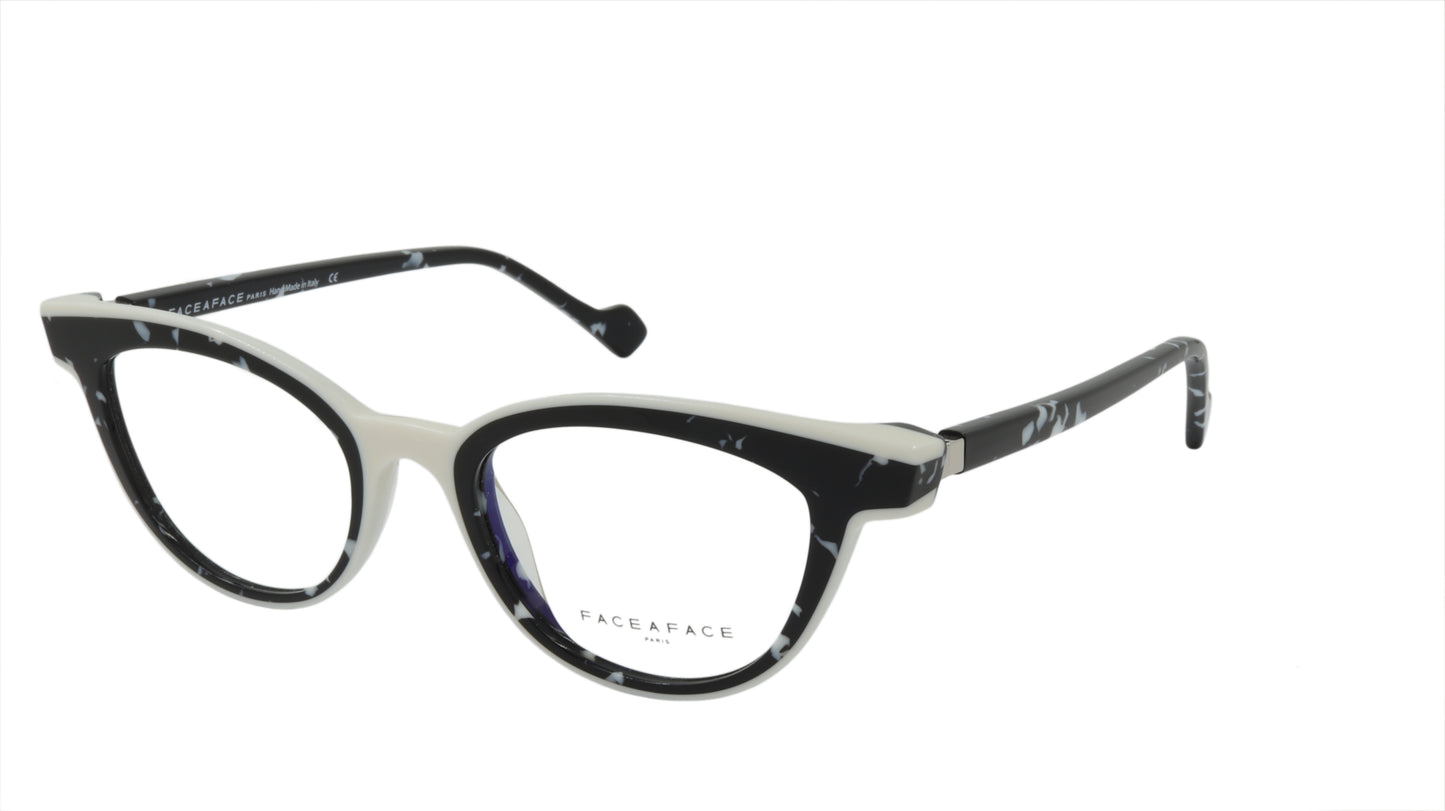 Face A Face Eyeglasses Frame JOLIE 2 Col. 6513 Acetate Black Granite Milk