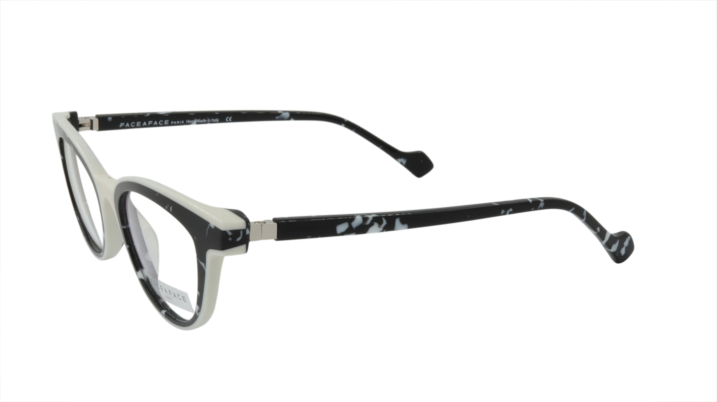 Face A Face Eyeglasses Frame JOLIE 2 Col. 6513 Acetate Black Granite Milk