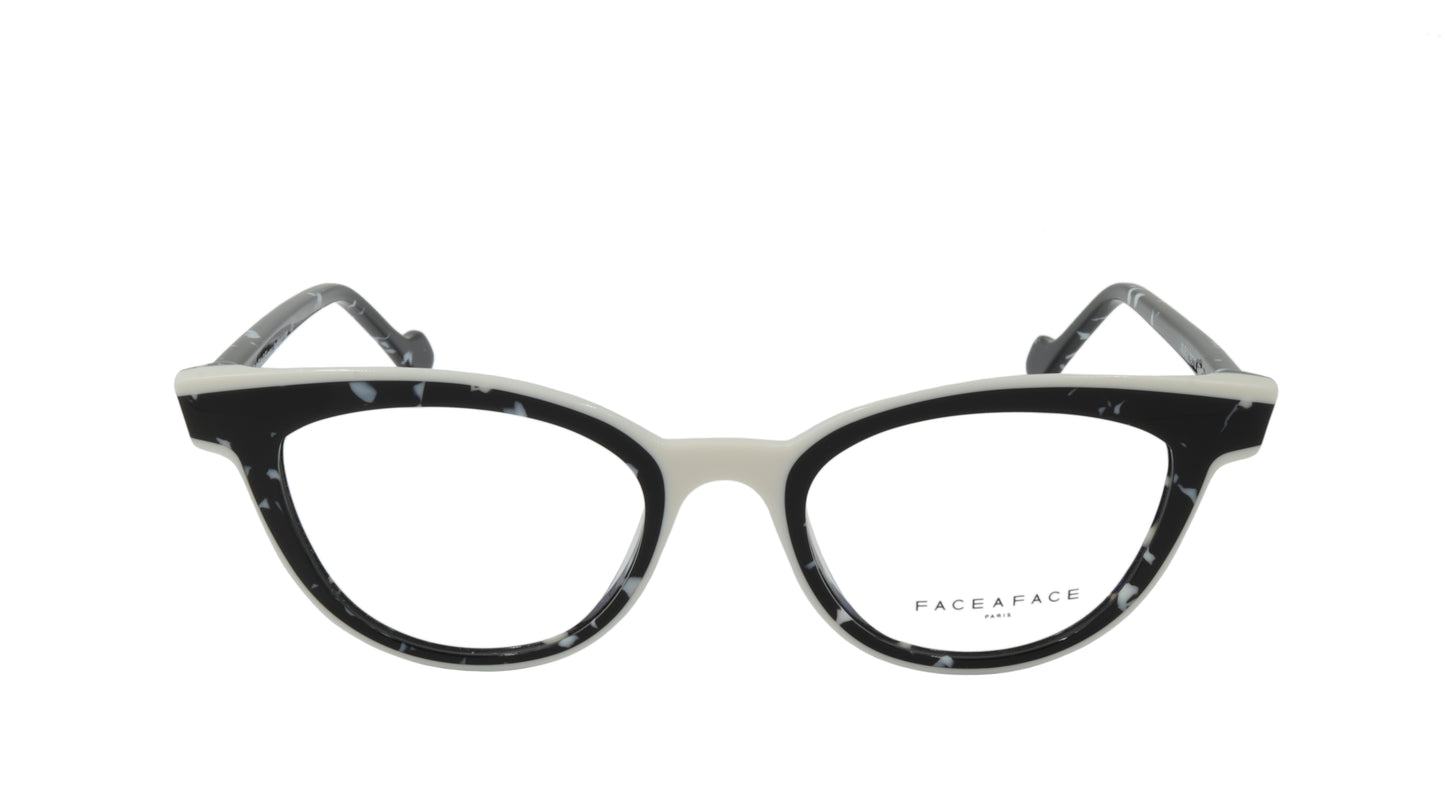 Face A Face Eyeglasses Frame JOLIE 2 Col. 6513 Acetate Black Granite Milk