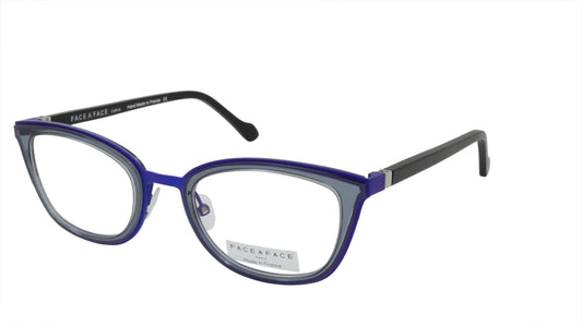 Face A Face Eyeglasses with a Hint of Blue and Gray Cat Eye