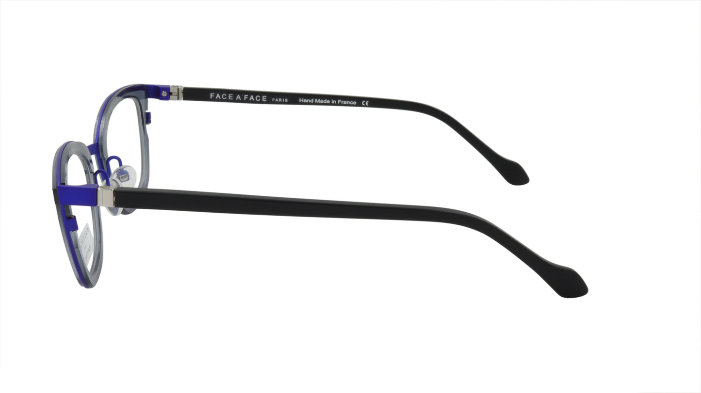 Face A Face Eyeglasses with a Hint of Blue and Gray Cat Eye