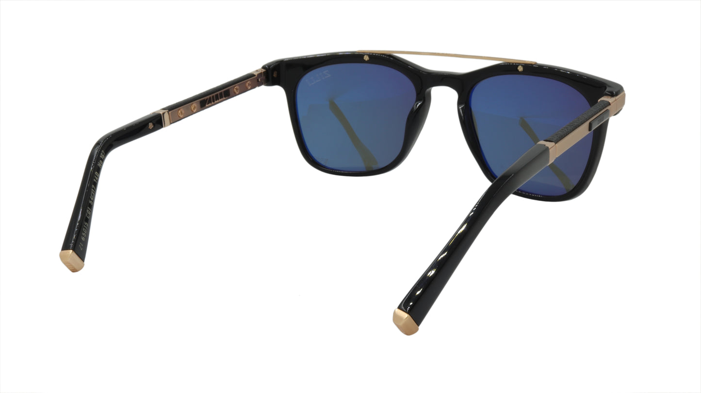 ZILLI Sunglasses Titanium Acetate Leather Polarized France Handmade ZI 65015 C01