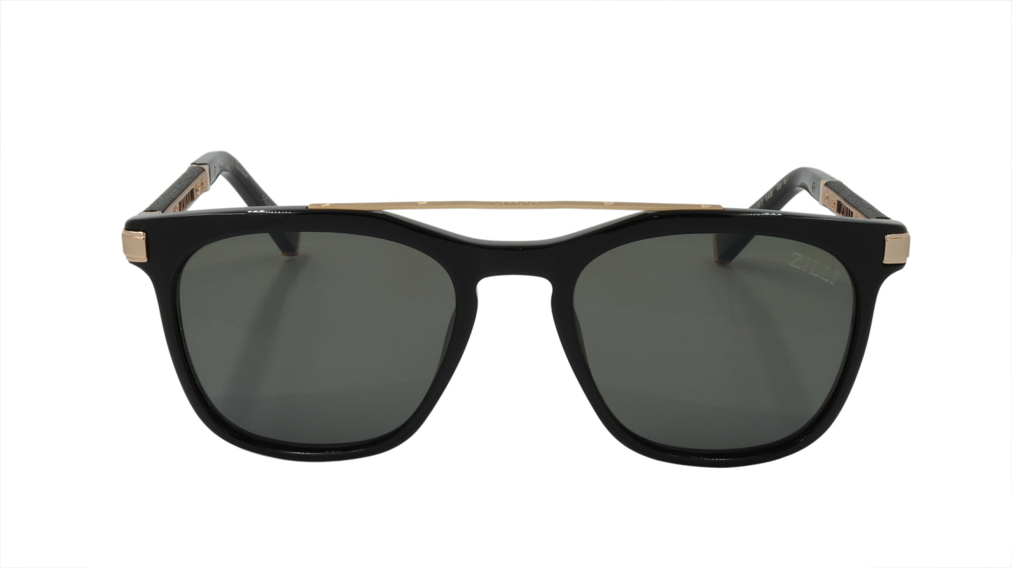 ZILLI Sunglasses Titanium Acetate Leather Polarized France Handmade ZI 65015 C01