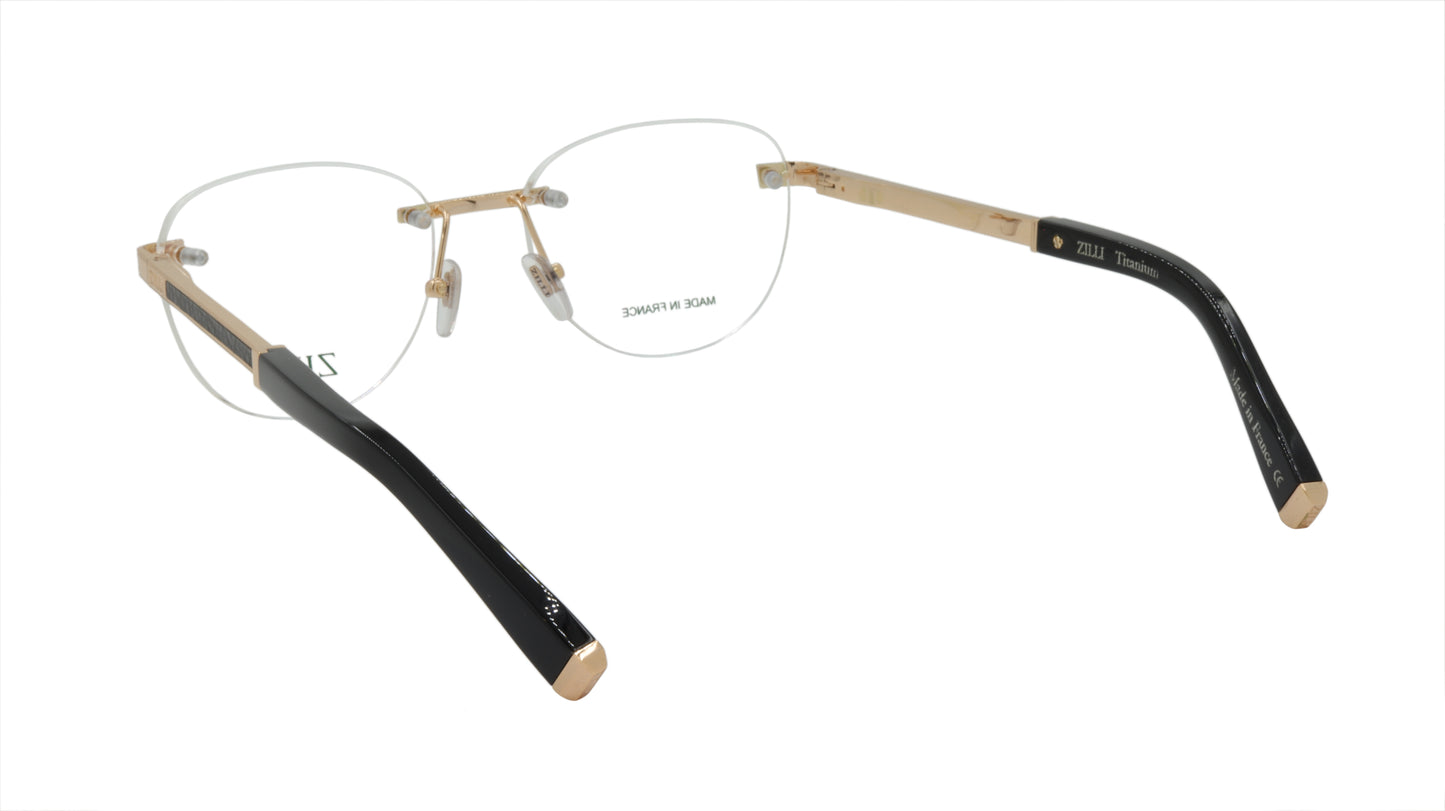 ZILLI Eyeglasses Frame Titanium Acetate Gold Black France Made ZI 60035 C04
