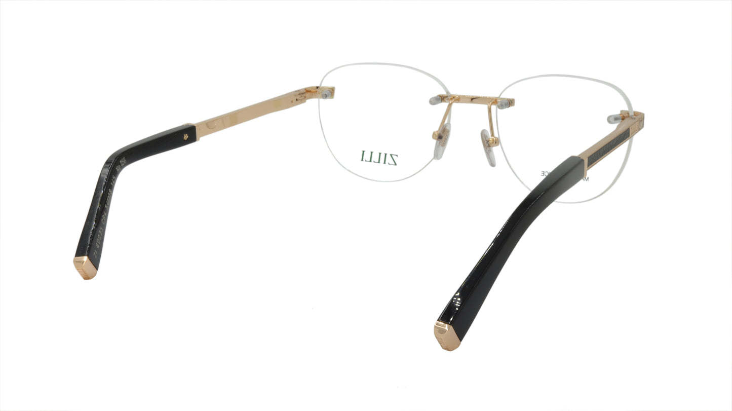 ZILLI Eyeglasses Frame Titanium Acetate Gold Black France Made ZI 60035 C04