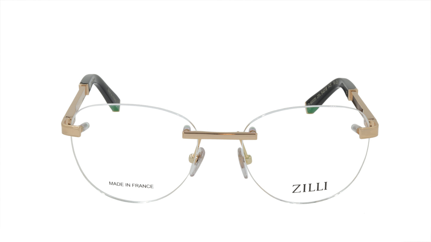 ZILLI Eyeglasses Frame Titanium Acetate Gold Black France Made ZI 60035 C04