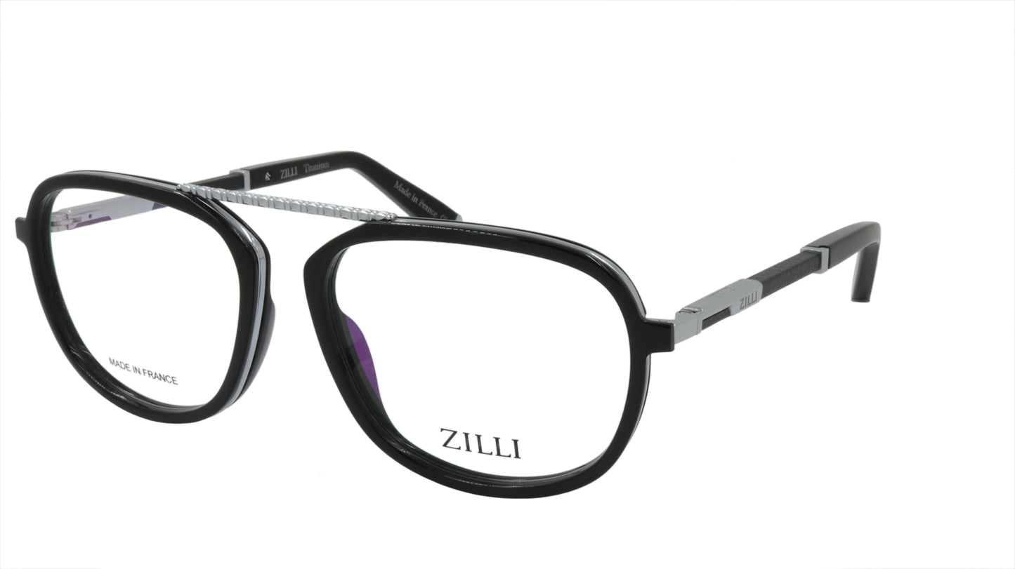 ZILLI Eyeglasses Frame Titanium Acetate Leather France Made ZI 60038 C02