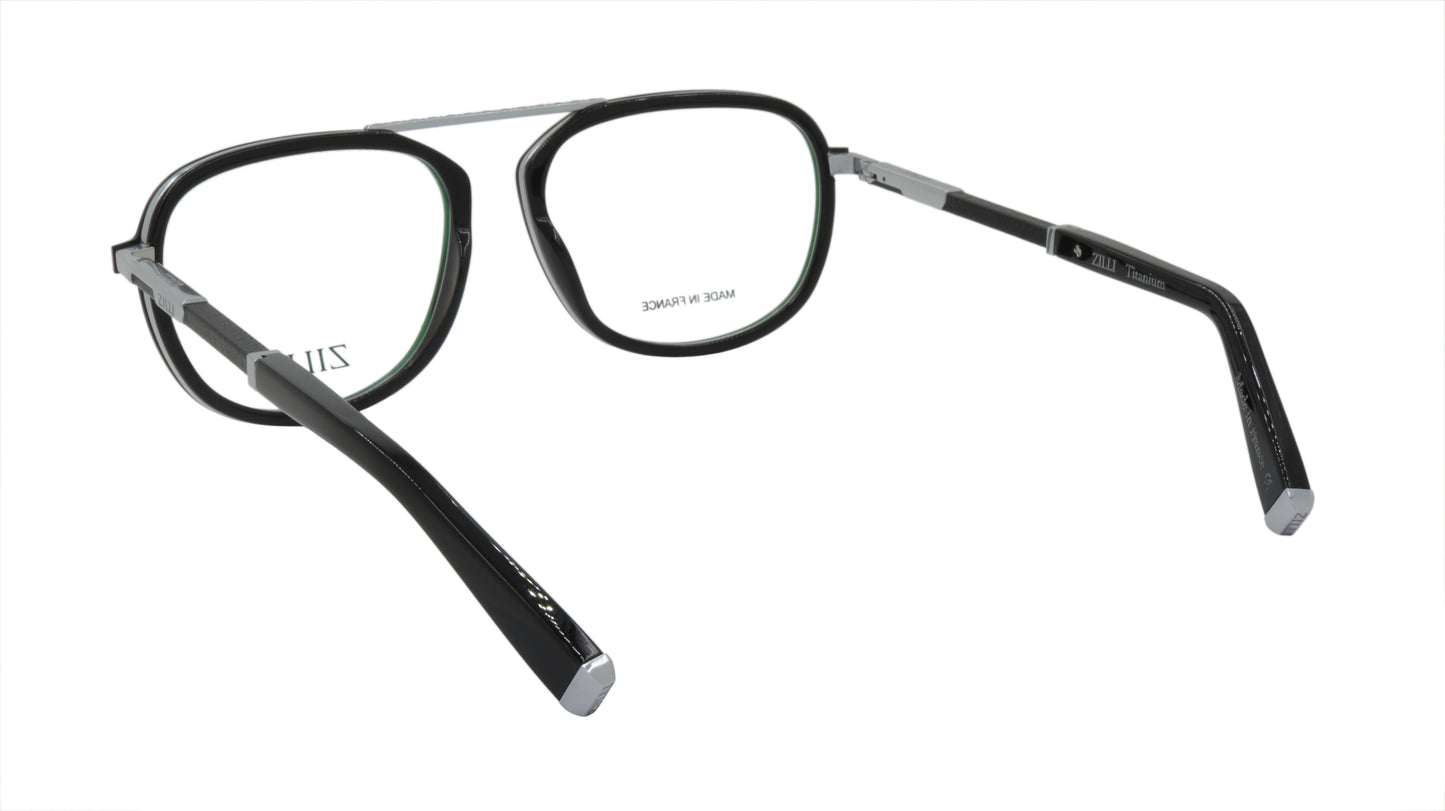 ZILLI Eyeglasses Frame Titanium Acetate Leather France Made ZI 60038 C02