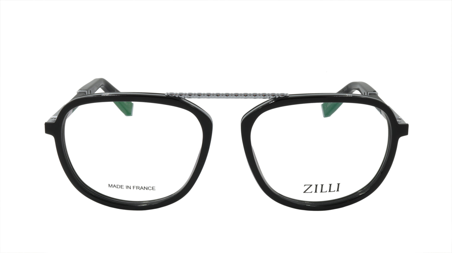 ZILLI Eyeglasses Frame Titanium Acetate Leather France Made ZI 60038 C02