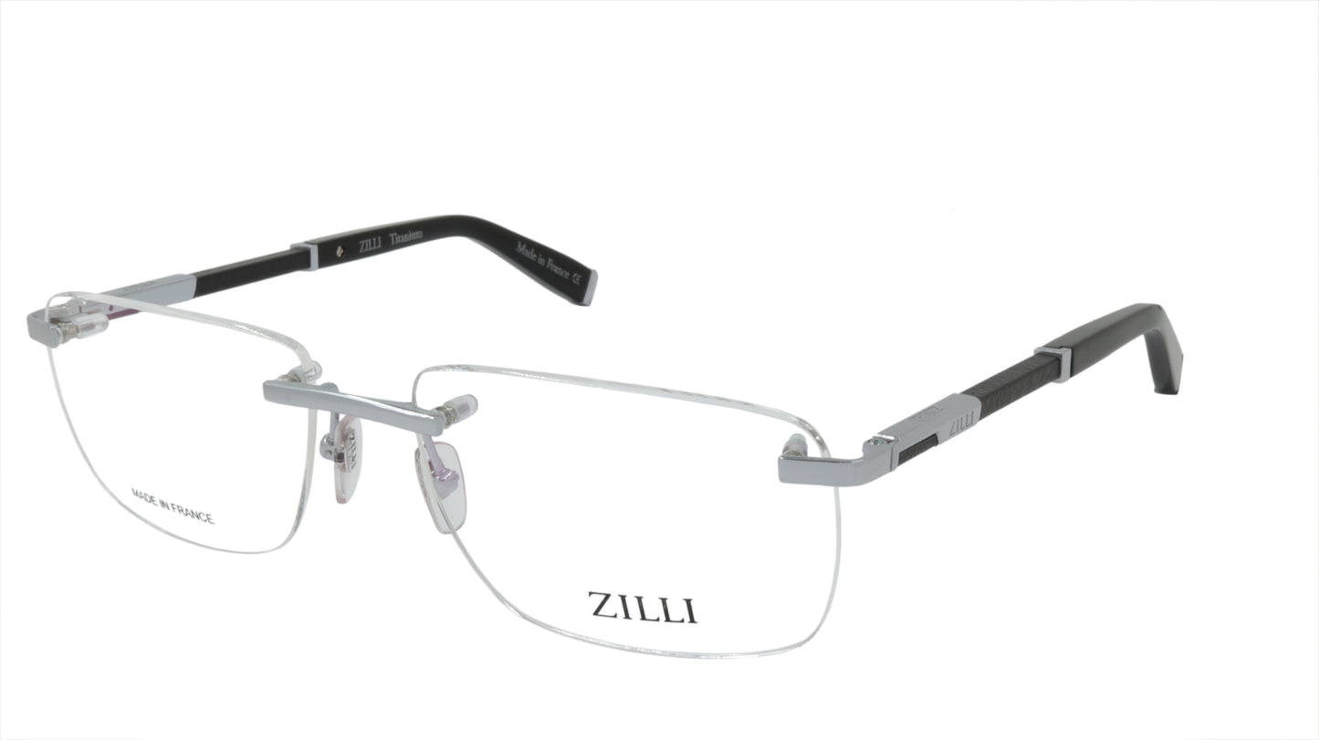 ZILLI Eyeglasses Frame Titanium Acetate Leather France Made ZI 60040 C02