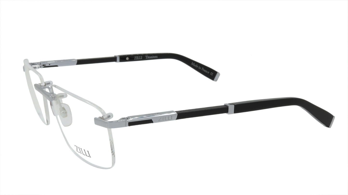ZILLI Eyeglasses Frame Titanium Acetate Leather France Made ZI 60040 C02