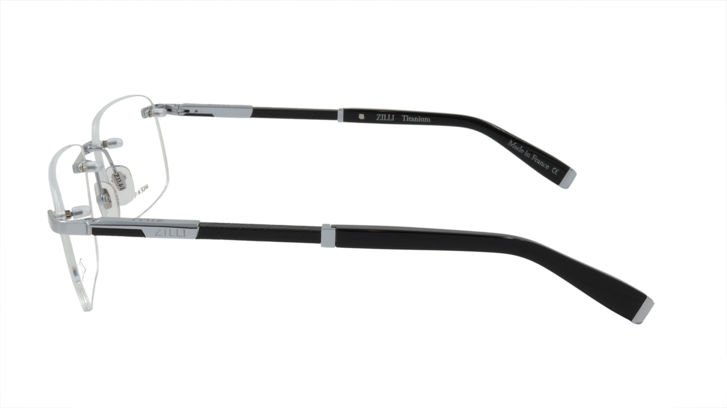 ZILLI Eyeglasses Frame Titanium Acetate Leather France Made ZI 60040 C02