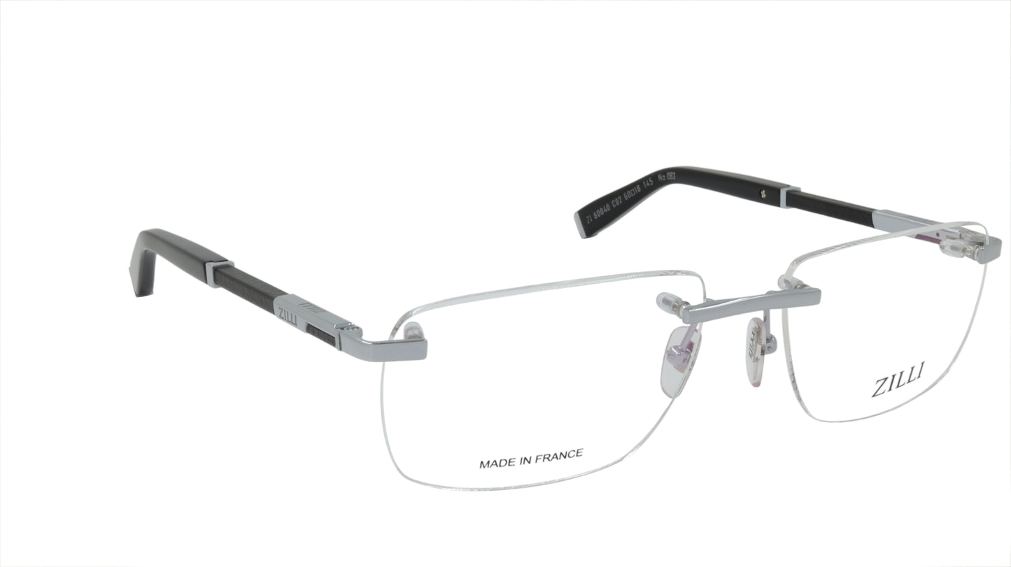 ZILLI Eyeglasses Frame Titanium Acetate Leather France Made ZI 60040 C02