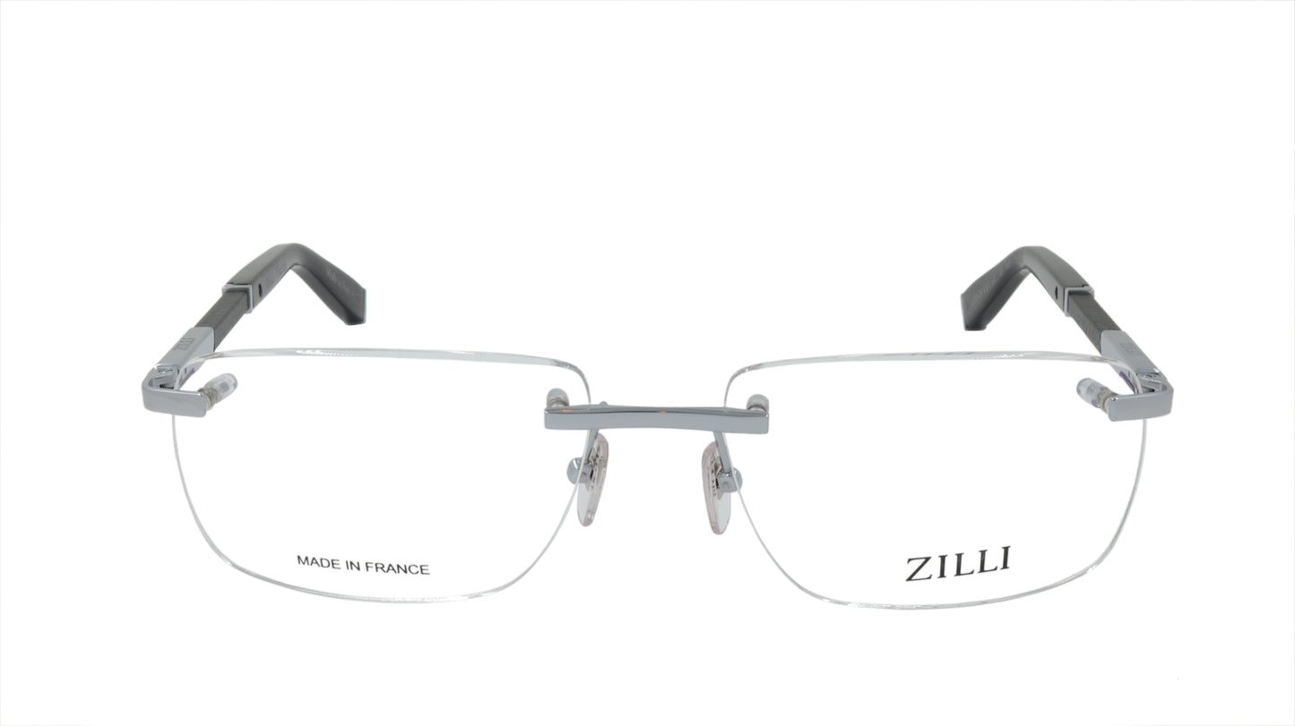 ZILLI Eyeglasses Frame Titanium Acetate Leather France Made ZI 60040 C02