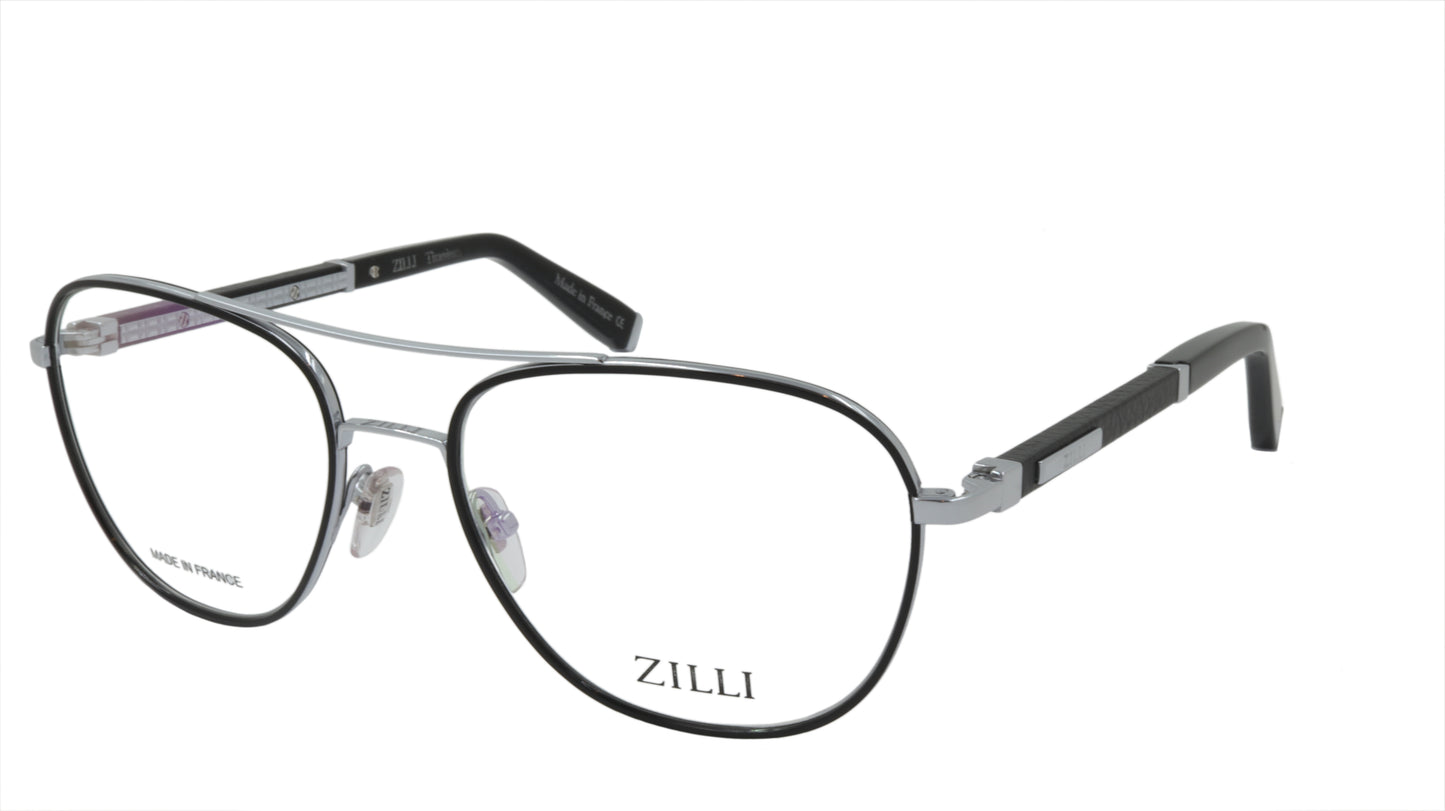 ZILLI Eyeglasses Frame Titanium Acetate Leather France Made ZI 60043 C02