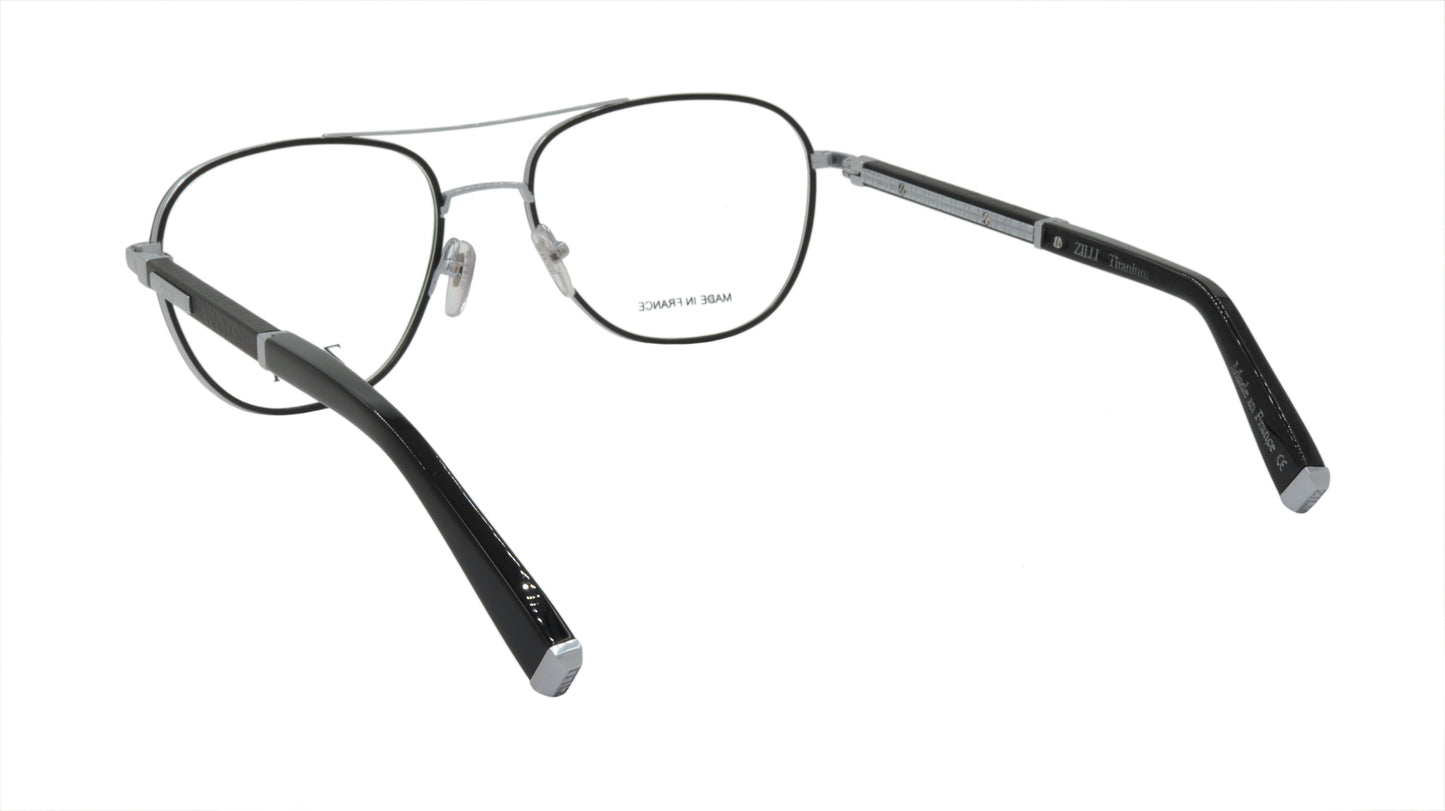 ZILLI Eyeglasses Frame Titanium Acetate Leather France Made ZI 60043 C02