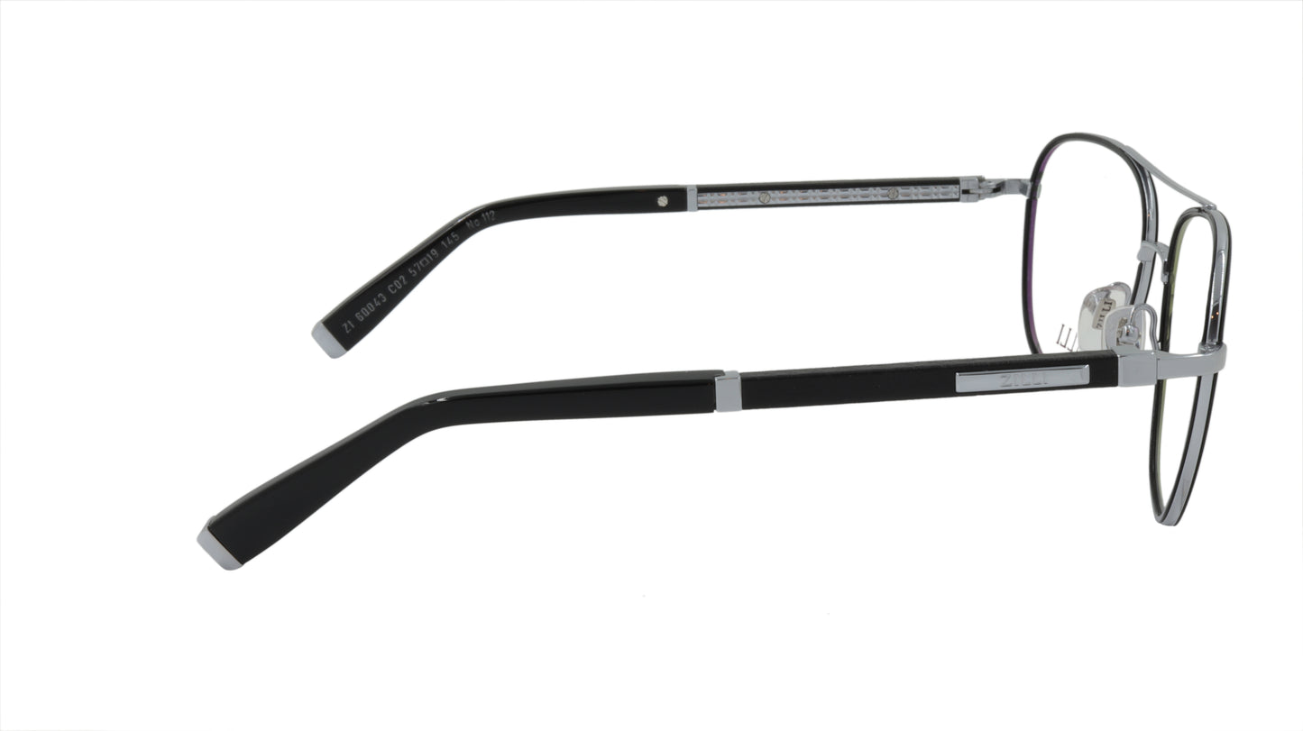 ZILLI Eyeglasses Frame Titanium Acetate Leather France Made ZI 60043 C02