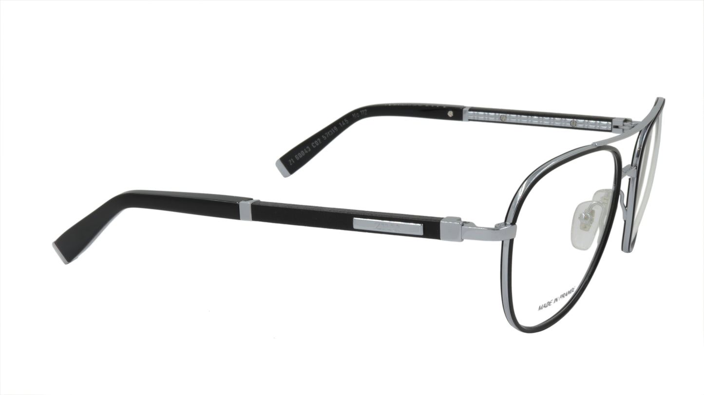 ZILLI Eyeglasses Frame Titanium Acetate Leather France Made ZI 60043 C02