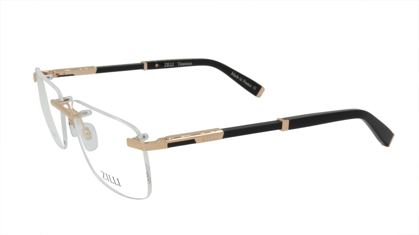 ZILLI Eyeglasses Frame Titanium Acetate Leather France Made ZI 60040 C01