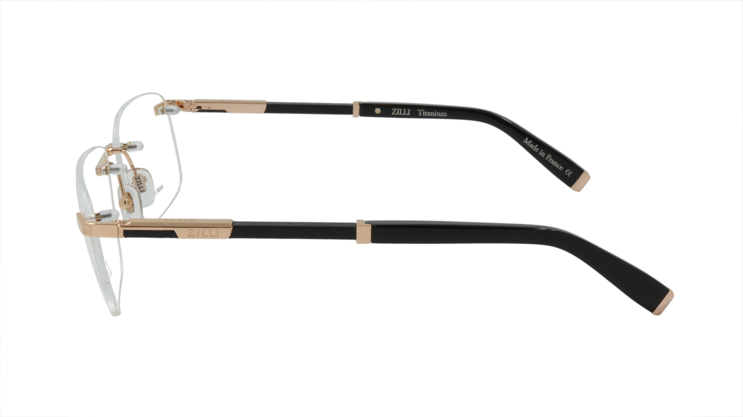 ZILLI Eyeglasses Frame Titanium Acetate Leather France Made ZI 60040 C01