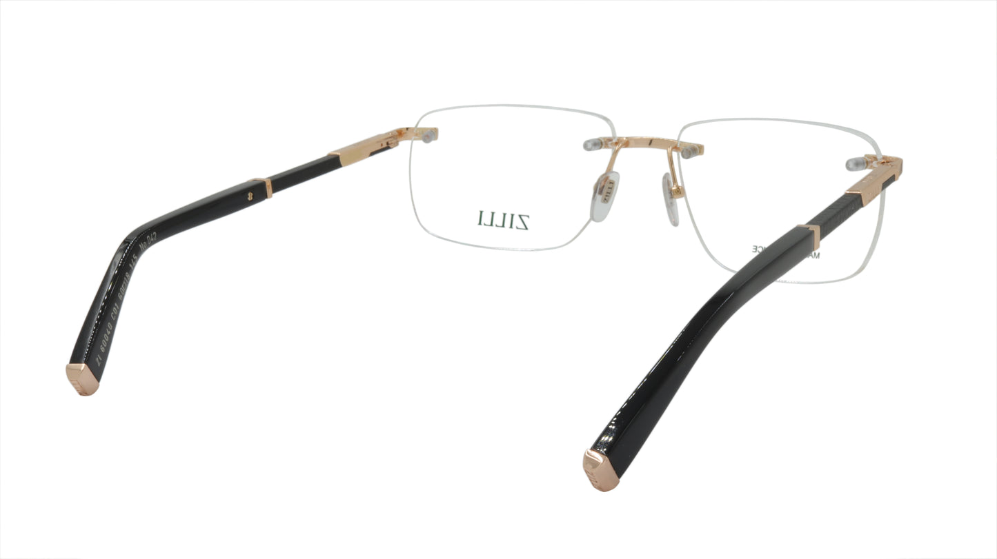 ZILLI Eyeglasses Frame Titanium Acetate Leather France Made ZI 60040 C01