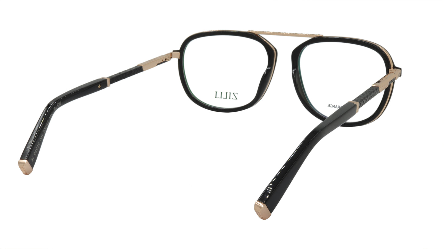 ZILLI Eyeglasses Frame Titanium Acetate Leather France Made ZI 60038 C01