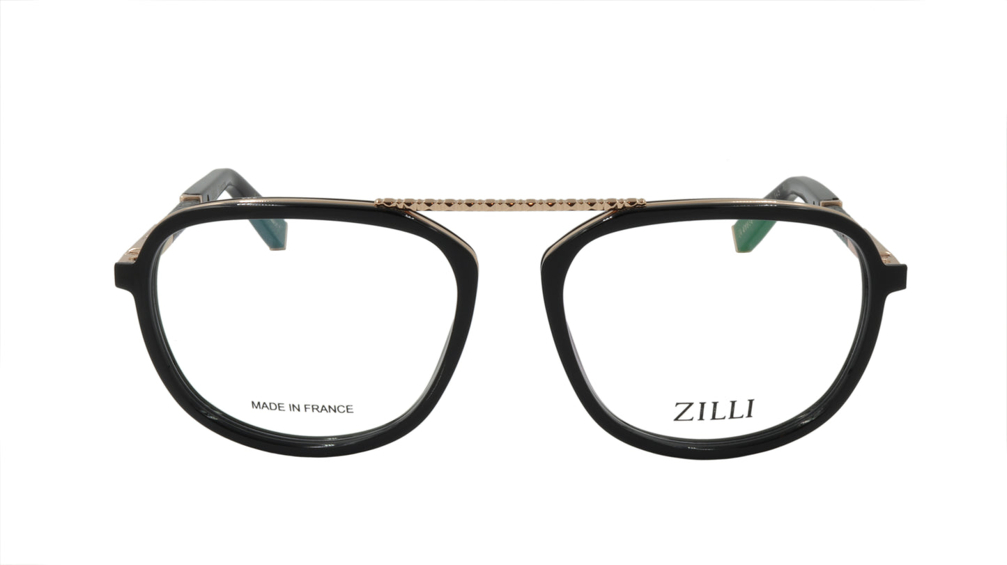 ZILLI Eyeglasses Frame Titanium Acetate Leather France Made ZI 60038 C01