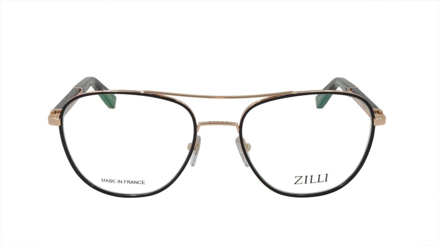 ZILLI Eyeglasses Frame Titanium Acetate Leather France Made ZI 60043 C01