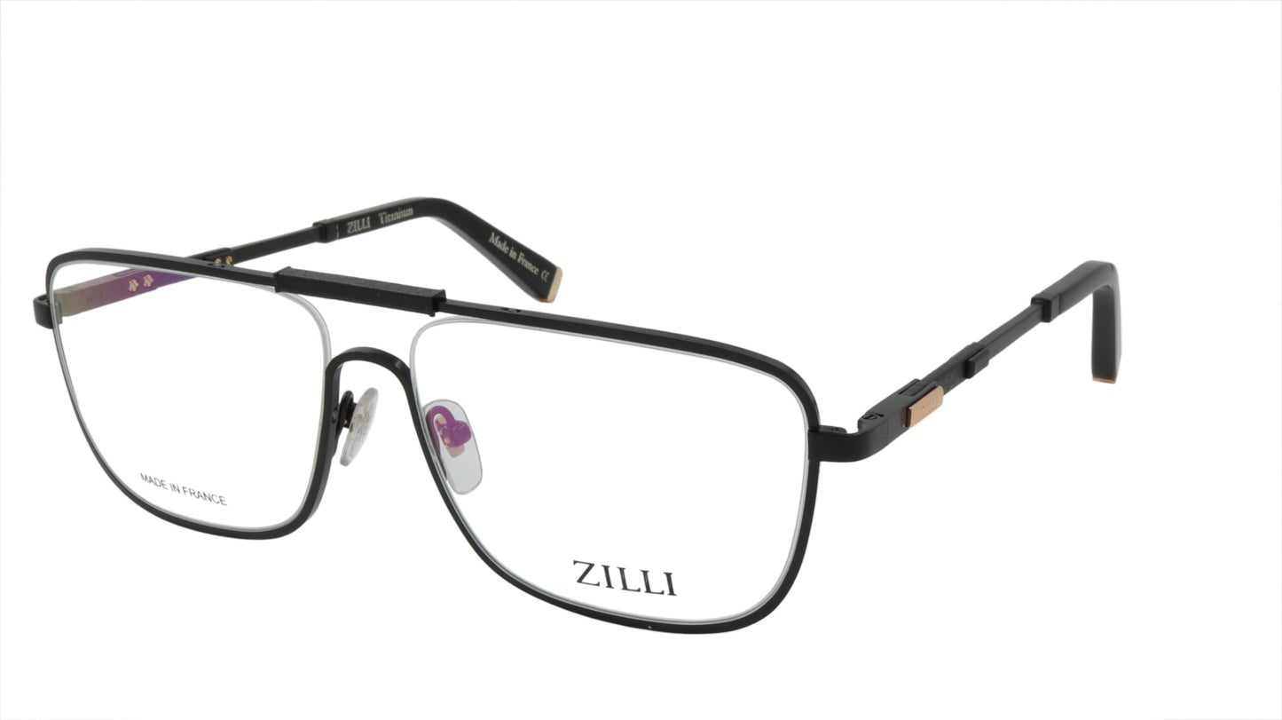 ZILLI Eyeglasses Frame Titanium Acetate Leather France Made ZI 60027 C04